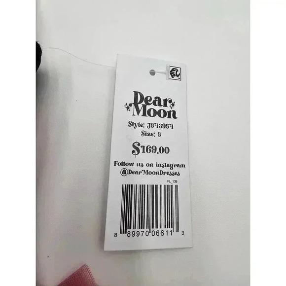 Dear Moon Junior 3 Mauve Deep V-Neck Shirred Bodice To Tiered Tulle Ballgown NWT - Picture 5 of 11